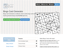 Tablet Screenshot of bingocardgenerator.net