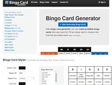 Tablet Screenshot of bingocardgenerator.org